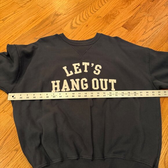 AMERICAN EAGLE AE LETS HANGOUT CREWNECK SWEATSHIRT BLUE XS WOMENS - Picture 4 of 7